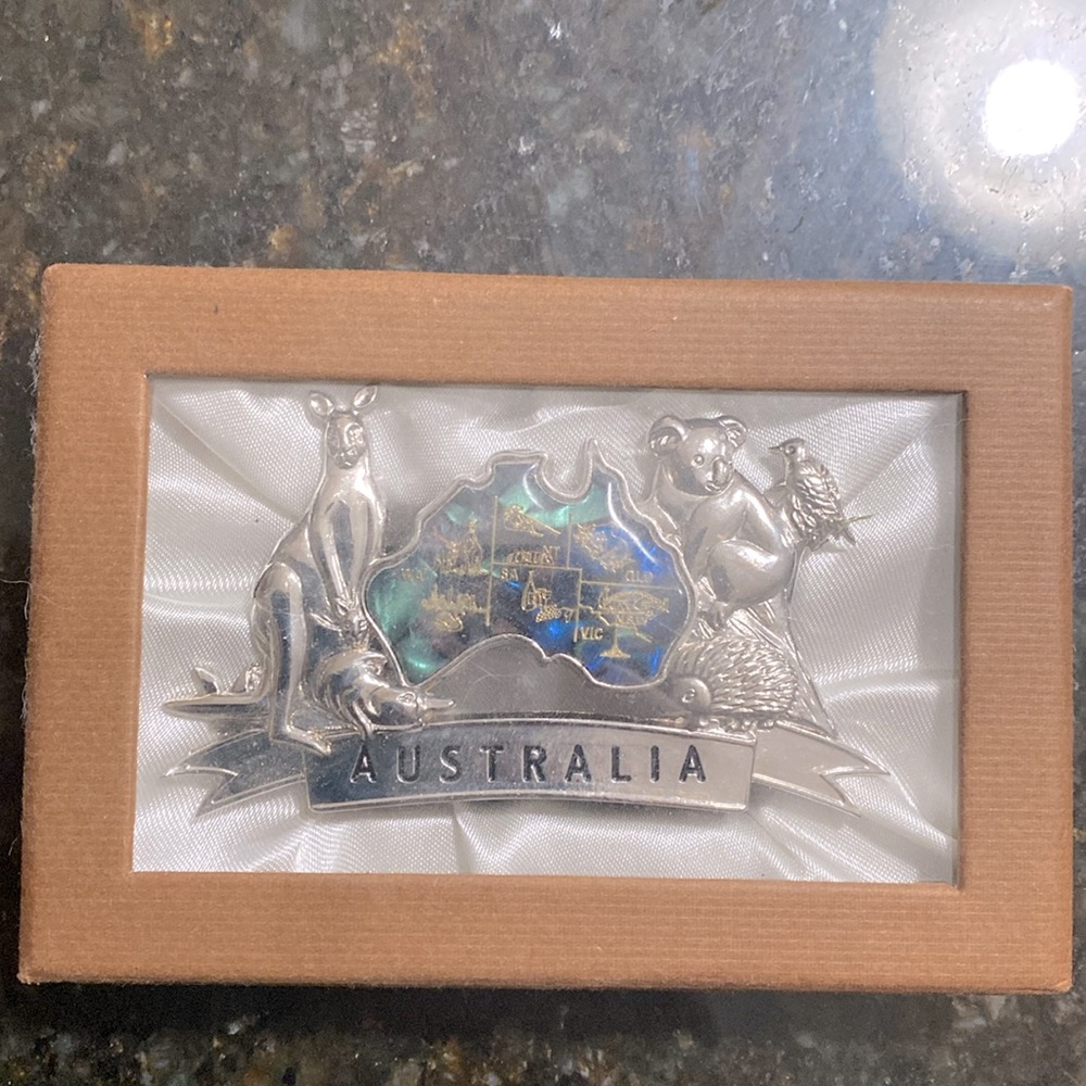 Australia  Metal Business Card Holder -
New In Box